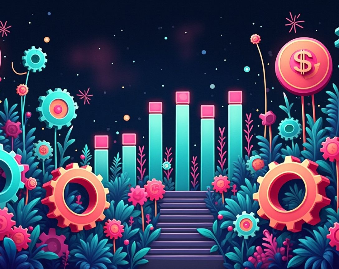 Abstract composition in a whimsical satirical theme