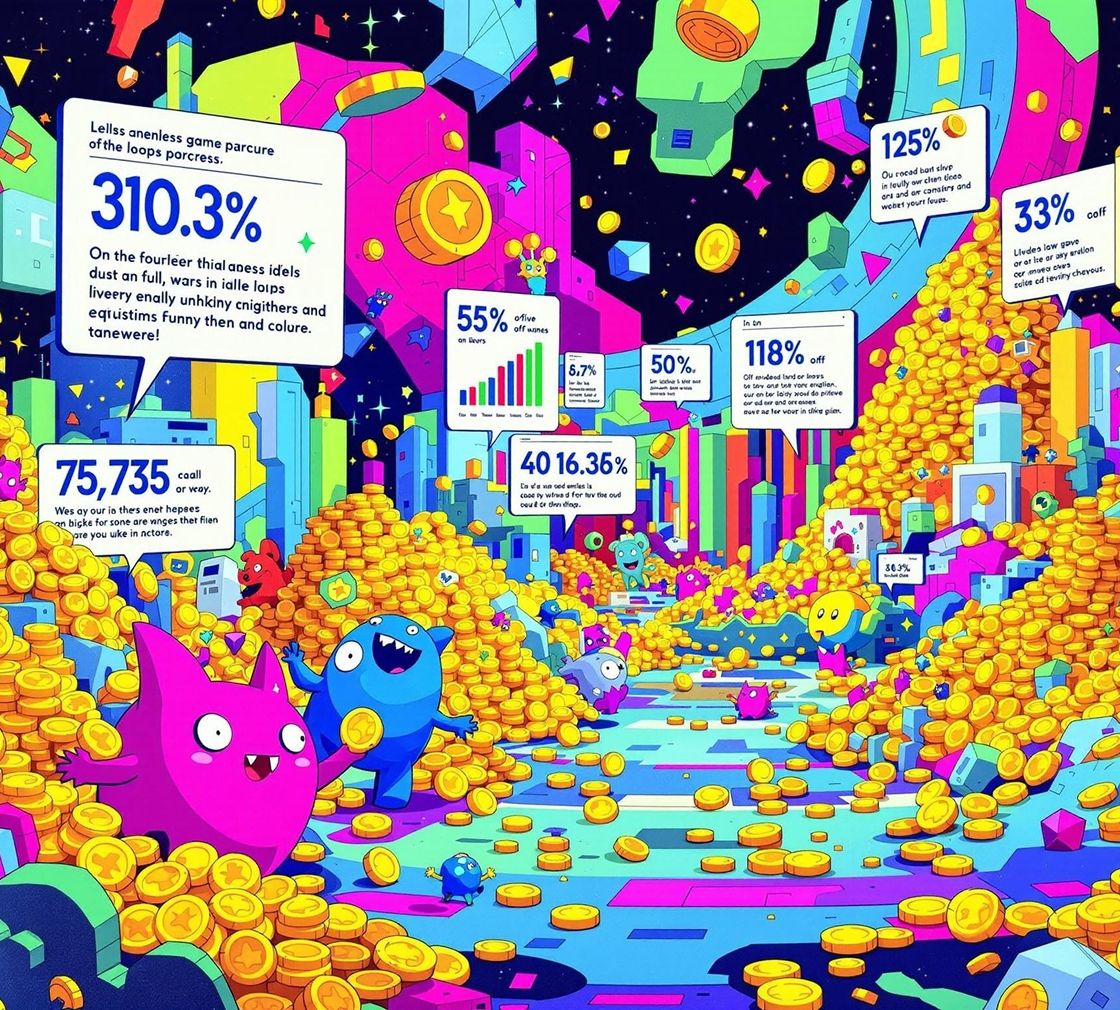 Abstract illustration depicting idle games